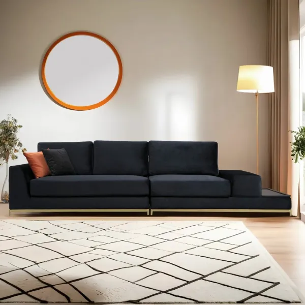 Štvormiestna pohovka Line With Side Table - Black