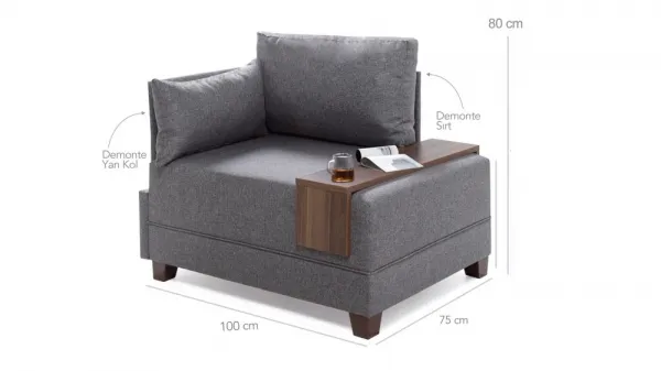 Hanah Home Křeslo Fly levé světle modré
