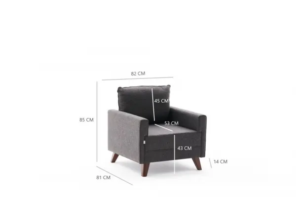 Kreslo / Jednomiestna pohovka Bella Armchair - Anthracite