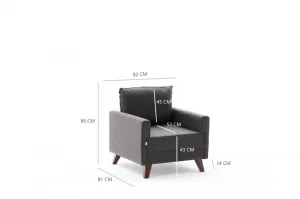 Kreslo / Jednomiestna pohovka Bella Armchair - Anthracite