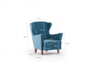 Kreslo ušiak Lola Berjer - Turquoise