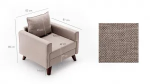 Kreslo / Jednomiestna pohovka Bella Armchair - Cream