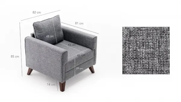 Kreslo / Jednomiestna pohovka Bella Armchair - Gey
