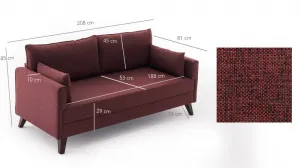Trojmiestna rozkladacia pohovka Bella Sofa Bed - Claret Red