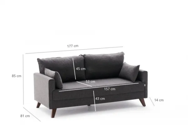 Dvojmiestna pohovka Bella Sofa For 2 Pr - Anthracite