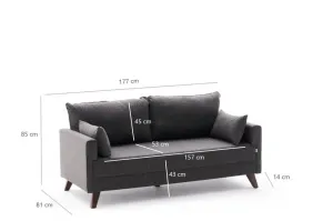 Dvojmiestna pohovka Bella Sofa For 2 Pr - Anthracite