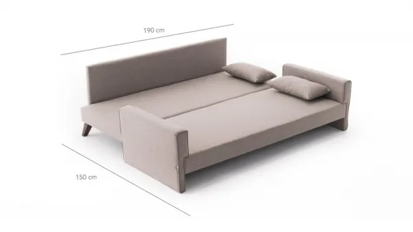 Trojmiestna rozkladacia pohovka Bella Sofa Bed - Cream