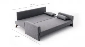Trojmiestna rozkladacia pohovka Bella Sofa Bed - Grey