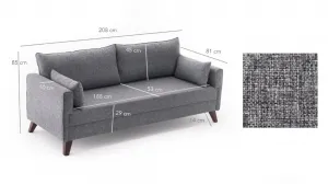 Trojmiestna rozkladacia pohovka Bella Sofa Bed - Grey