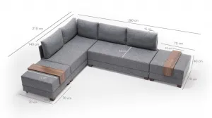 Rohová rozkladacia pohovka Fly Corner Sofa Bed Left - Grey