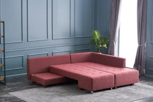 Rohová rozkladacia pohovka Manama Corner Sofa Bed Right - Claret Red