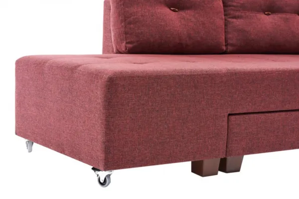 Rohová rozkladacia pohovka Manama Corner Sofa Bed Left - Claret Red