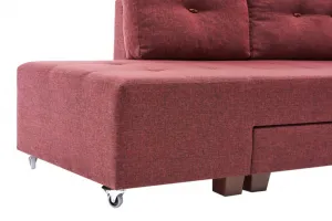 Rohová rozkladacia pohovka Manama Corner Sofa Bed Left - Claret Red