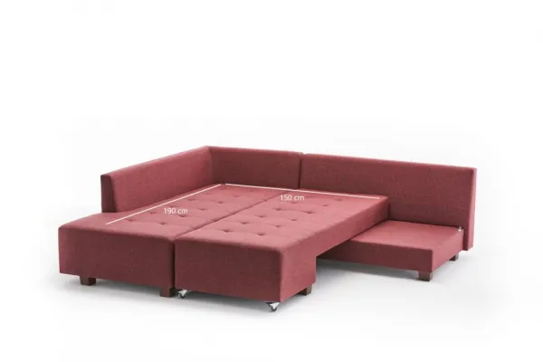 Rohová rozkladacia pohovka Manama Corner Sofa Bed Left - Claret Red