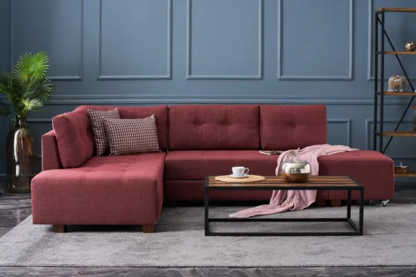 Rohová rozkladacia pohovka Manama Corner Sofa Bed Left - Claret Red