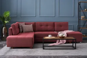 Rohová rozkladacia pohovka Manama Corner Sofa Bed Left - Claret Red