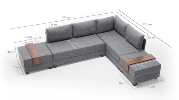 Rohová rozkladacia pohovka Fly Corner Sofa Bed Right- Grey