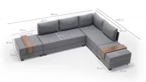 Rohová rozkladacia pohovka Fly Corner Sofa Bed Right- Grey