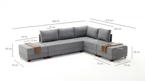 Rohová rozkladacia pohovka Fly Corner Sofa Bed Right- Grey