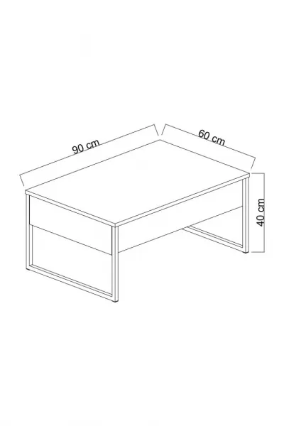 Konferenčný stolík Luxe - Anthracite, Silver