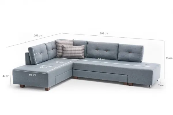 Rohová rozkladacia pohovka Manama Corner Sofa Bed Left - Light Blue