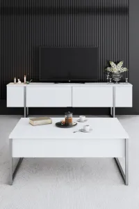Konferenčný stolík Luxe - White, Silver