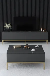 Konferenčný stolík Lord - Anthracite, Gold
