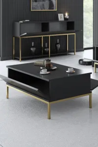 Konferenčný stolík Lord - Anthracite, Gold