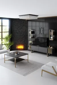 Konferenčný stolík Gold Line - Anthracite, Black