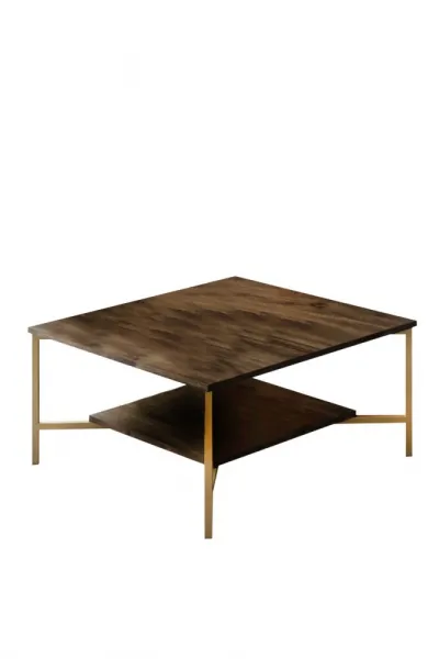 Konferenčný stolík Gold Line - Walnut, Black