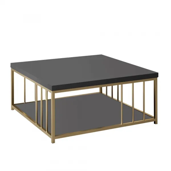 Konferenčný stolík Zenn - Anthracite, Gold