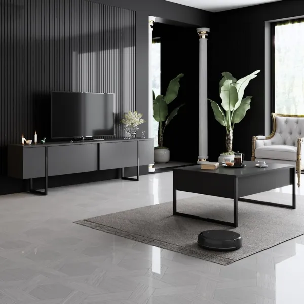 Konferenčný stolík Luxe - Anthracite, Black