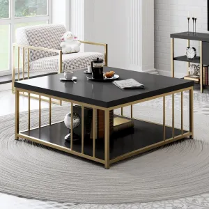 Konferenčný stolík Zenn - Anthracite, Gold