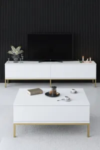 Konferenčný stolík Lord - White, Gold