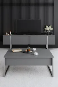 Konferenčný stolík Luxe - Anthracite, Silver