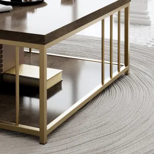 Konferenčný stolík Zenn - Walnut, Gold