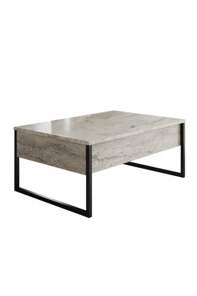 Konferenčný stolík Luxe Travertine and Black