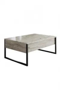 Konferenčný stolík Luxe Travertine and Black