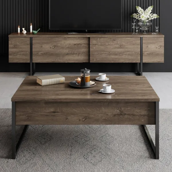 Konferenčný stolík Luxe Walnut and Black