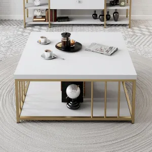 Konferenčný stolík Zenn - White, Gold