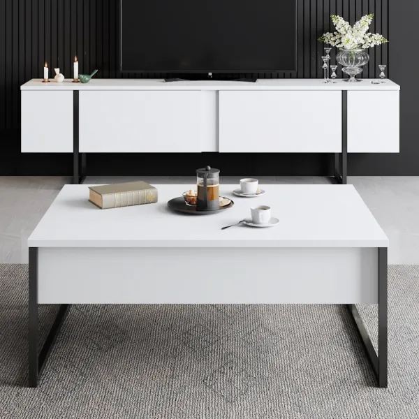 Konferenčný stolík Luxe - White, Black