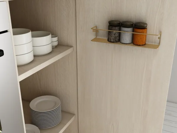 Nástenná polica Banyo Makyaj Rafı, Baharatlık - Gold