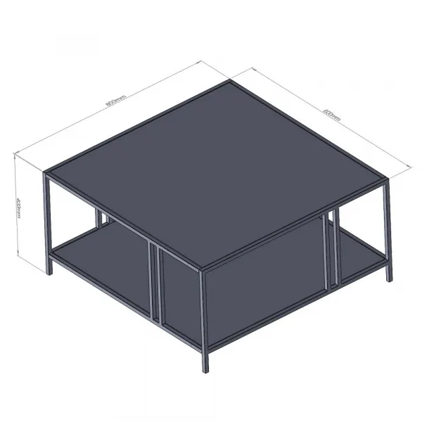 Konferenčný stolík Uranüs - Black Chipboard