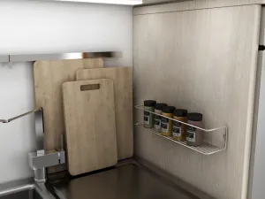 Nástenná polica Banyo Makyaj Rafı, Baharatlık - Chrome