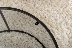 Čierny konferenčný stolík s tmavým sklom, 80 cm