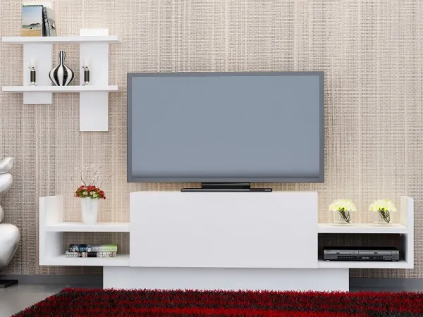 TV skrinka / Obývacia stena Bahar - White