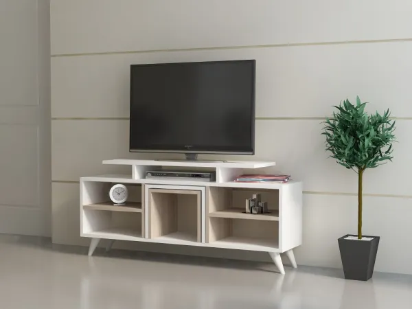 TV skrinka / Obývacia stena Kutay - White, Cordoba