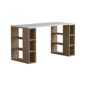 Písací stôl Colmar - White, Oak