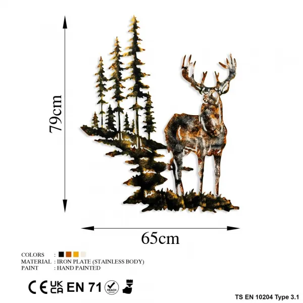 Dekoratívny kovový doplnok na stenu Deer 3