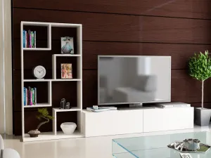 TV skrinka / Obývacia stena Bare - White